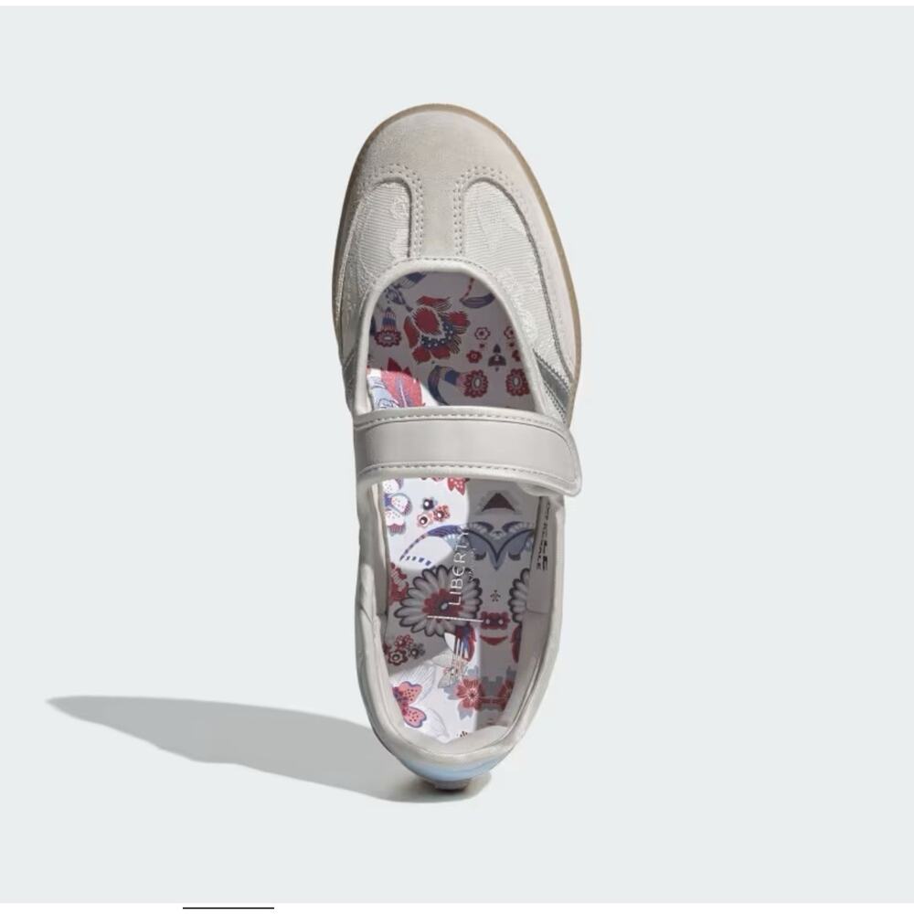 NWB adidas Mary Jane SAMBA OG X LIBERTY LONDON Chalk Pearl Silver Metallic Sz 9 - Picture 3 of 10